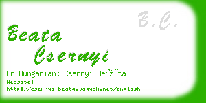 beata csernyi business card